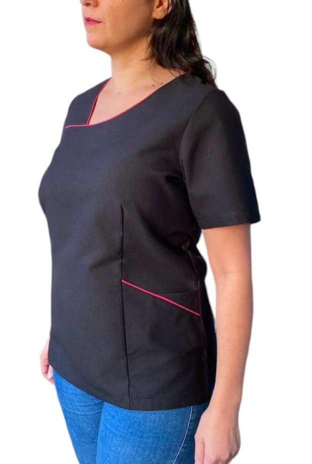Top Mujer Negro cuello U - Imagen 3